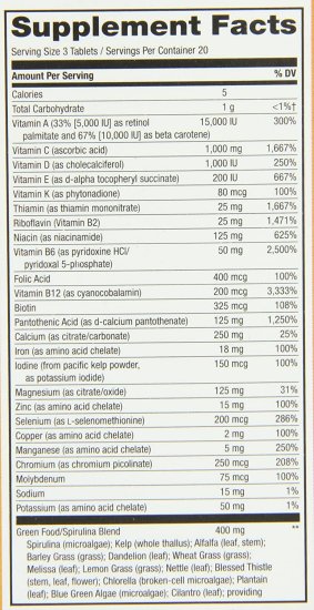 (image for) Nature's Way Alive! Max3 Daily Max Potency Multivitamin 60 Tabs