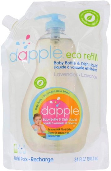 (image for) Dapple Baby Bottle & Dish Liquid Soap Refill Lavender 34 oz