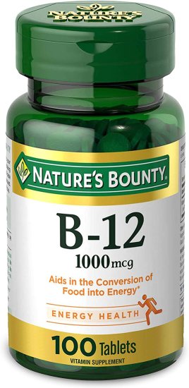 (image for) Nature\'s Bounty Vitamin B-12 1000 mcg Tablets 100 Count