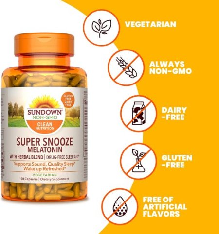 (image for) Sundown Naturals Super Snooze Melatonin 90 Count