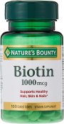 Nature's Bounty Biotin 1,000 mcg Tablets 100 Count