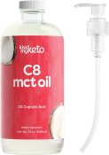 Kiss My Keto C8 MCT Oil Pure C8 Caprylic Acid 32 oz Glass Bottle