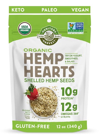 (image for) Manitoba Harvest Organic Shelled Hemp Seeds 12 oz