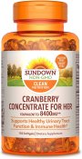 Sundown Naturals Super Cranberry 8400 mg Plus Vitamin D3 1000 IU 150 Count