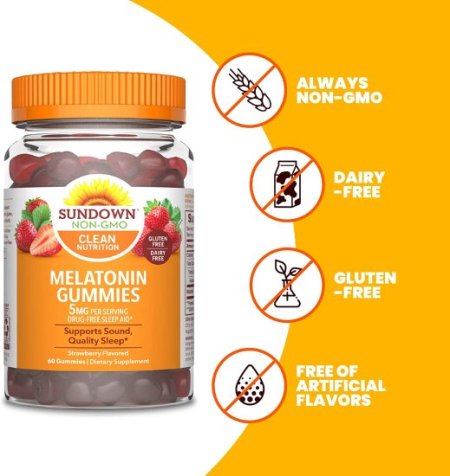 (image for) Sundown Naturals Melatonin Gummies 60 Count