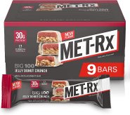 Met-Rx Big 100 Protein Bars Jelly Donut Crunch 9 ct