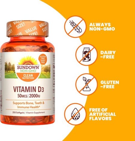 (image for) Sundown Naturals D3 2000 IU Softgels 350 Count