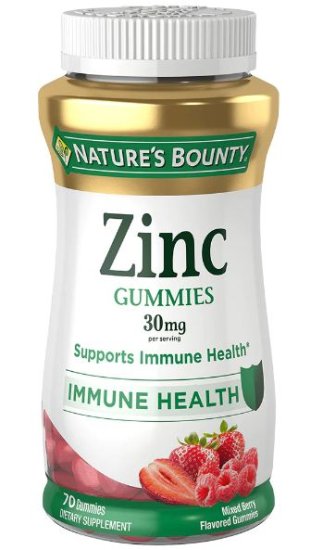 (image for) Nature\'s Bounty Zinc Gummies 30mg 70 Count