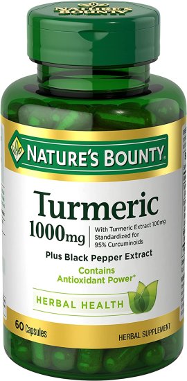 (image for) Nature\'s Bounty Turmeric 1,000mg with Bioperine 60 Count