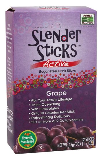 (image for) Now Foods Slender Sticks Active Grape 12 Sticks/Pk