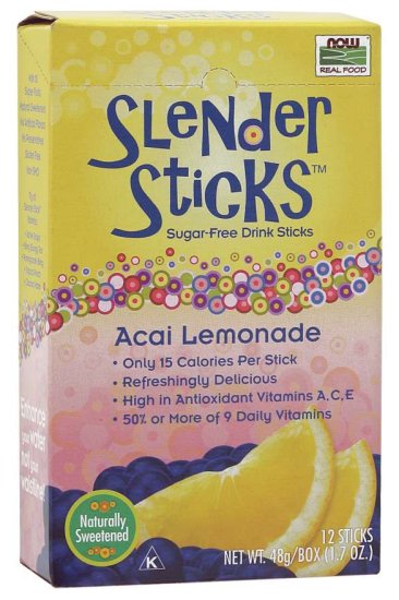 (image for) Now Foods Slender Sticks Acai Lemonade 12 Sticks/Pk