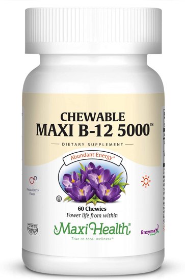 (image for) Maxi Health Vitamin B-12-5000 mcg Cherry 60 Chewies