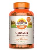 Sundown Naturals Cinnamon 1500 mg Capsules 200 Count