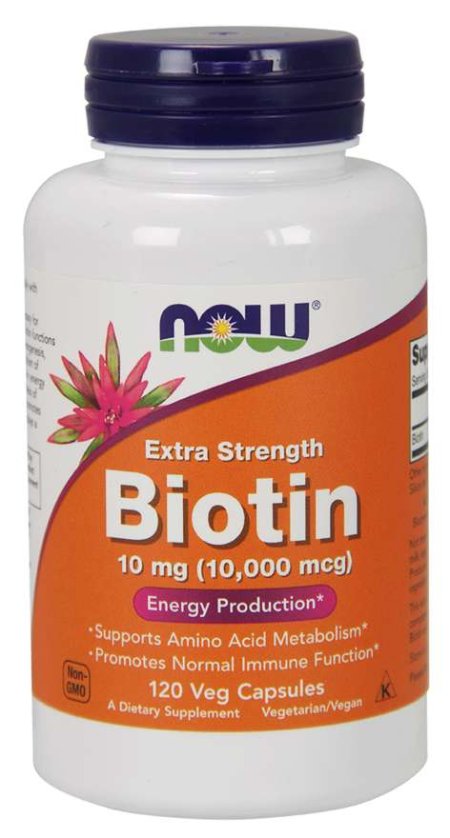 (image for) Now Foods Biotin 10 mg (10,000Mcg) 120 Vcaps