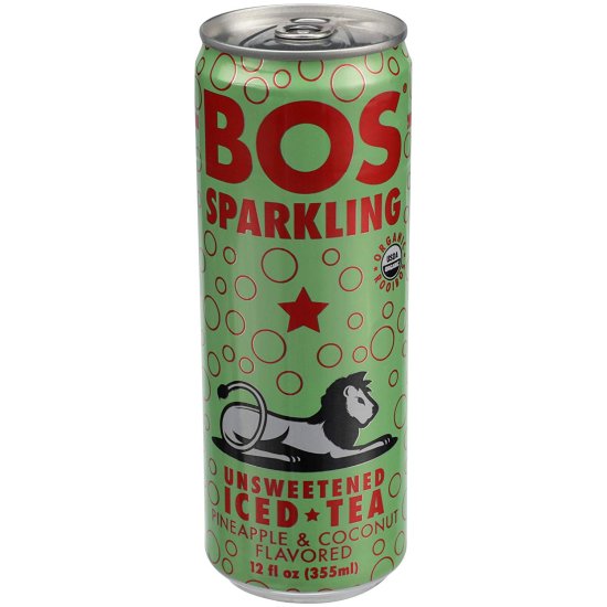 (image for) Bos Tea Sparkling Pineapple Coconut Unsweetened Organic 12 oz