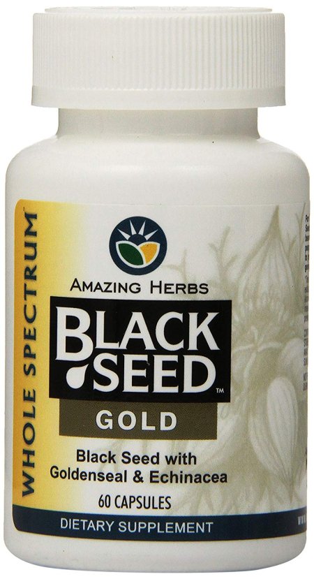 (image for) Amazing Herbs Black Seed Gold with Goldenseal and Echinacea 60ct