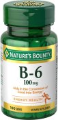 Nature's Bounty Vitamin B6 100 mg Tablets 100 Count