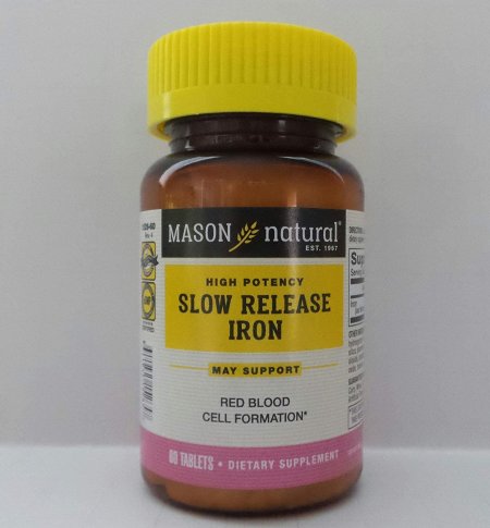 (image for) Mason Naturals Slow Release Iron Tablets 60 ct