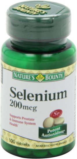 (image for) Nature's Bounty Selenium 200 mcg. Natural High Selenium Yeast Tablets 100 Count