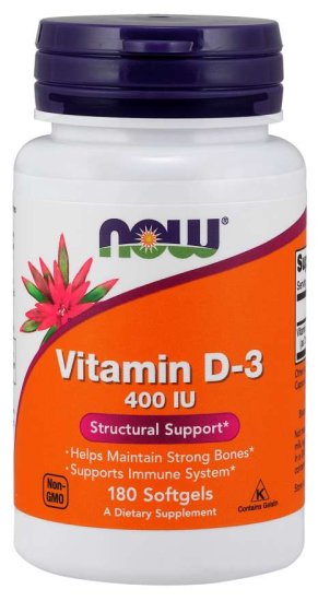 (image for) Now Foods Vit D-3 400 Iu 180 Sgels