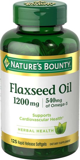 (image for) Nature\'s Bounty Flaxseed Oil 1200 mg. Softgels 125ct