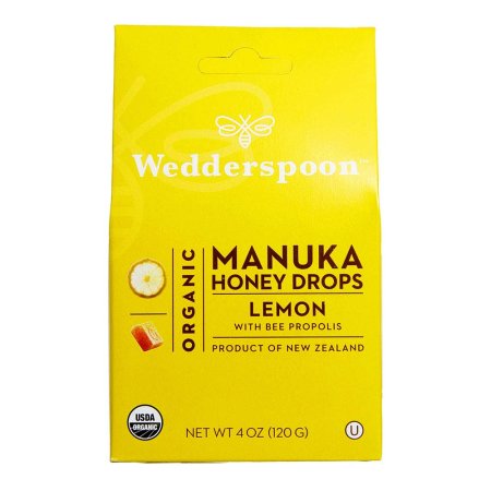 (image for) Wedderspoon Organic Manuka Honey Drops Lemon 4oz