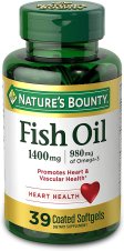 (image for) Nature's Bounty Fish Oil 1400 mg Triple Strength One-Per-Day Odor-less Softgels 39ct