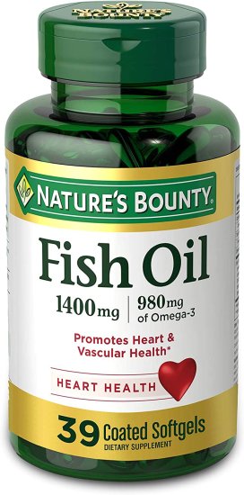 (image for) Nature\'s Bounty Fish Oil 1400 mg Triple Strength One-Per-Day Odor-less Softgels 39ct