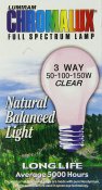 Chromalux Lumiram Standard Clear 3 Way 150 Watt Light Bulb