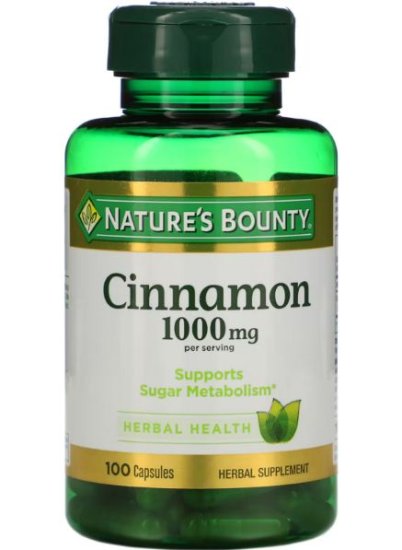 (image for) Nature\'s Bounty Cinnamon 1000 mg Capsules 100 Count