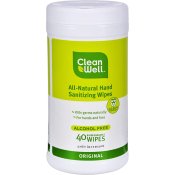 Cleanwell All Natural Original Hand Sanitizing Wipes 40 Pack