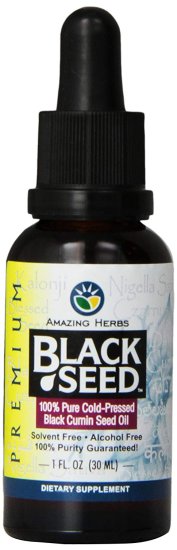 (image for) Amazing Herbs Black Seed Cold-Pressed Oil 1oz