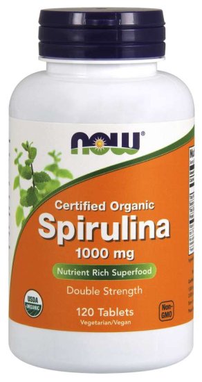 (image for) Now Foods Spirulina 1000 mg Organic 120 Tablets