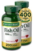 Nature's Bounty Odorless Fish Oil 1200mg Twin Pack 200 + 200 Count