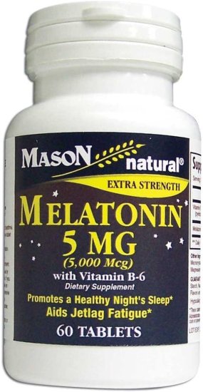 (image for) Mason Naturals Melatonin 5 Mg with Vitamin B-6 60 Ct