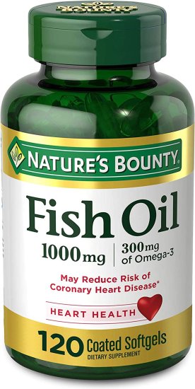 (image for) Nature\'s Bounty Fish Oil 1000mg Odorless Omega-3 & Omega-6 Softgels 120 Count