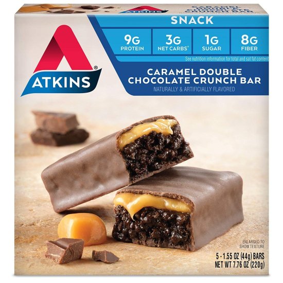 (image for) Atkins Nutritionals Caramel Double Chocolate Crunch Bars 5 ct