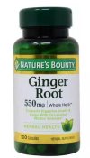 Nature's Bounty Ginger Root 550mg Capsules 100 Count