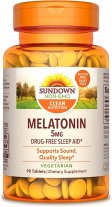 (image for) Sundown Naturals Melatonin 5mg Tablets 90 Count