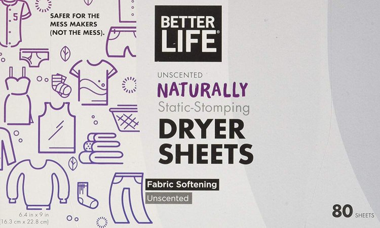 (image for) Better Life Natural Dryer Sheets, Unscented, 80 Count