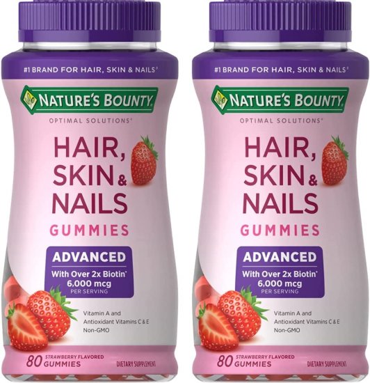 (image for) Optimal Solutions Advanced Hair Skin & Nails Gummies 80 Count