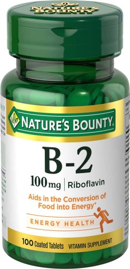 (image for) Nature\'s Bounty Vitamin B2 100 mg Tablets 100 Count