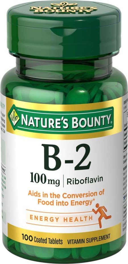 (image for) Nature's Bounty Vitamin B2 100 mg Tablets 100 Count