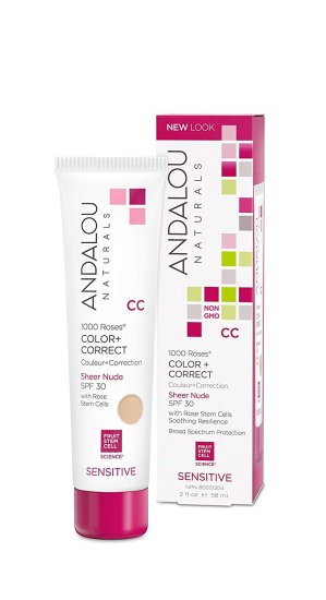 (image for) Andalou Naturals 1000 Roses Color Correct Sheer Beige SPF 30 2 oz