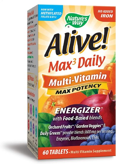 (image for) Nature\'s Way Alive Max3 Daily Multi-Vit w/o Iron 60 Tabs