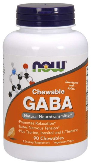 (image for) Now Foods GABA Orange Flavor Chewable 90 Chewables