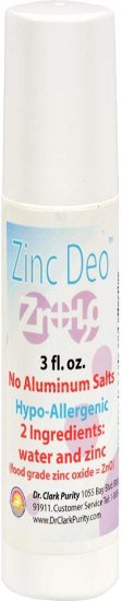 (image for) Dr. Clark\'s Purity Product Zinc Roll on Deodorant 3 oz