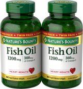 Nature's Bounty Fish Oil 1200 mg Softgels Twin Packs 180 + 180 Count