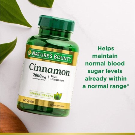 (image for) Nature's Bounty Cinnamon 2000 Plus Chromium High Potency 400mcg 60 Count