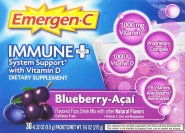 Emergen-C Immune + with Vitamin D BlueBerry Acai 30 Packets